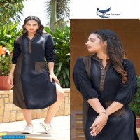SERIEMA PRESENT KUMB CAPTURE COTTON KURTI WITH DIFFERENT SHADES OF DENIM
