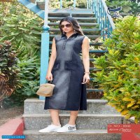 SERIEMA PRESENT KUMB CAPTURE COTTON KURTI WITH DIFFERENT SHADES OF DENIM