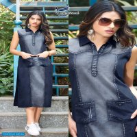 SERIEMA PRESENT KUMB CAPTURE COTTON KURTI WITH DIFFERENT SHADES OF DENIM