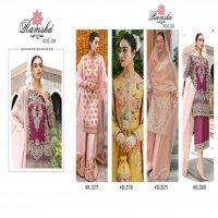 RAMSHA VOL 28 SERIES 377-380 PAKISTANI EXCLUSIVE DRESSES WHOLESALER