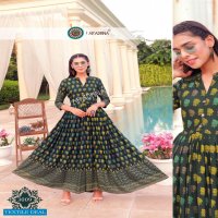 ARADHNA RIWAAZ VOL 3 RAYON LONG GOWN STYLE KURTIS ANARKALI PATTERN