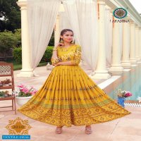 ARADHNA RIWAAZ VOL 3 RAYON LONG GOWN STYLE KURTIS ANARKALI PATTERN
