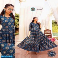 ARADHNA RIWAAZ VOL 3 RAYON LONG GOWN STYLE KURTIS ANARKALI PATTERN