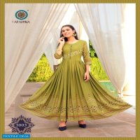 ARADHNA RIWAAZ VOL 3 RAYON LONG GOWN STYLE KURTIS ANARKALI PATTERN