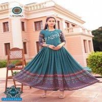 ARADHNA RIWAAZ VOL 3 RAYON LONG GOWN STYLE KURTIS ANARKALI PATTERN