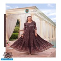 ARADHNA RIWAAZ VOL 3 RAYON LONG GOWN STYLE KURTIS ANARKALI PATTERN