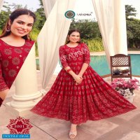 ARADHNA RIWAAZ VOL 3 RAYON LONG GOWN STYLE KURTIS ANARKALI PATTERN