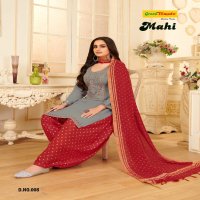MAHI BY GREEN TOMATO HEAVY RAYON 3PCS READYMADE PATIYALA SUIT CATALOG