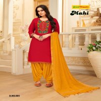 MAHI BY GREEN TOMATO HEAVY RAYON 3PCS READYMADE PATIYALA SUIT CATALOG