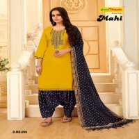 MAHI BY GREEN TOMATO HEAVY RAYON 3PCS READYMADE PATIYALA SUIT CATALOG