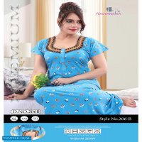 Kavyansika Embroidery Printed Nighty 206 Wholesale Night Wear