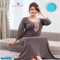 Kavyansika Winter Nighty 218 Wholesale Long Night Wear