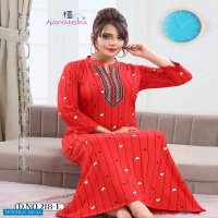 Kavyansika Winter Nighty 218 Wholesale Long Night Wear