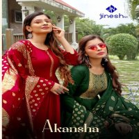 Jinesh Akansha Wholesale Designer Gown Kurti With Dupattas