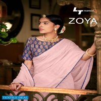 LT FASHIONS ZOYA CHANDERI SAREE WITH FANCY EMBROIDERY BLOUSE PATTERN