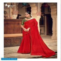 LT FASHIONS ZOYA CHANDERI SAREE WITH FANCY EMBROIDERY BLOUSE PATTERN