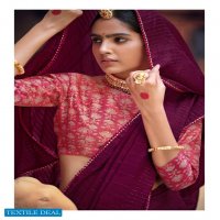 LT FASHIONS ZOYA CHANDERI SAREE WITH FANCY EMBROIDERY BLOUSE PATTERN