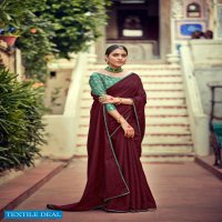 LT FASHIONS ZOYA CHANDERI SAREE WITH FANCY EMBROIDERY BLOUSE PATTERN