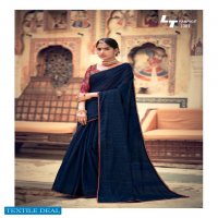 LT FASHIONS ZOYA CHANDERI SAREE WITH FANCY EMBROIDERY BLOUSE PATTERN
