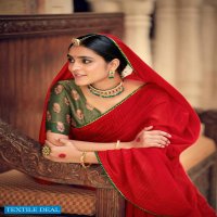LT FASHIONS ZOYA CHANDERI SAREE WITH FANCY EMBROIDERY BLOUSE PATTERN