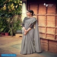 LT FASHIONS ZOYA CHANDERI SAREE WITH FANCY EMBROIDERY BLOUSE PATTERN