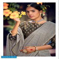 LT FASHIONS ZOYA CHANDERI SAREE WITH FANCY EMBROIDERY BLOUSE PATTERN