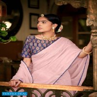 LT FASHIONS ZOYA CHANDERI SAREE WITH FANCY EMBROIDERY BLOUSE PATTERN
