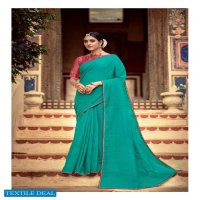 LT FASHIONS ZOYA CHANDERI SAREE WITH FANCY EMBROIDERY BLOUSE PATTERN