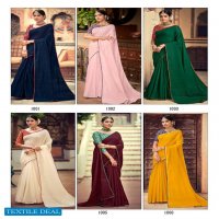 LT FASHIONS ZOYA CHANDERI SAREE WITH FANCY EMBROIDERY BLOUSE PATTERN