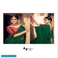 LT FASHIONS ZOYA CHANDERI SAREE WITH FANCY EMBROIDERY BLOUSE PATTERN