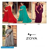 LT FASHIONS ZOYA CHANDERI SAREE WITH FANCY EMBROIDERY BLOUSE PATTERN