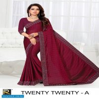 TWENTY TWENTY BY RANJNA SAREE SIROSKI DIAMOND BORDER TRADITIONAL WEAR SUPER HIT COLLECTON