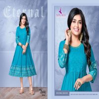 DHADAK BY MAYRA HEAVY RAYON WITH WORK KURTI CATALOG WHOELSALER BEST RATE
