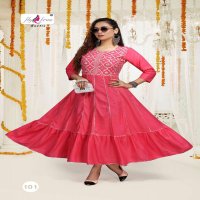 FLY FREE AIR HEAVY RAYON LONG FAILR KURTI CATALOG WHOLESALER BEST RATE