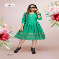 POLAR BY FLY FREE HAEVY RAYON GOLD FOIL PRINT KURTI CATALOG WHOLESLAER BEST RATE