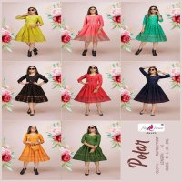 POLAR BY FLY FREE HAEVY RAYON GOLD FOIL PRINT KURTI CATALOG WHOLESLAER BEST RATE