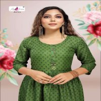 POLAR BY FLY FREE HAEVY RAYON GOLD FOIL PRINT KURTI CATALOG WHOLESLAER BEST RATE