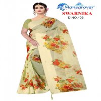 MANSAROVER FASHION LAUNCH SWARNIKA VOL 2 VARNI CHEX COTTON PRINT WITH LATKAN PALLU SAREE SUPPLIER