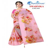 MANSAROVER FASHION LAUNCH SWARNIKA VOL 2 VARNI CHEX COTTON PRINT WITH LATKAN PALLU SAREE SUPPLIER