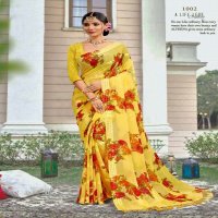 MANSAROVER FASHION POOJA WEIGHTLESS DIGITAL FLOWER PRINTED SAREES COLLECTION