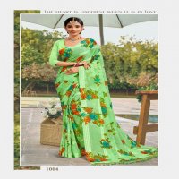 MANSAROVER FASHION POOJA WEIGHTLESS DIGITAL FLOWER PRINTED SAREES COLLECTION