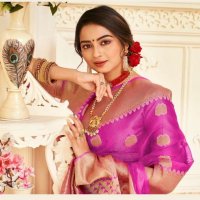 PINK LOTUS HEER VOL 1 1301-1313 SERIES ORGANZA SAREE WITH WEAVING RICH PALLU
