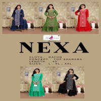 NEXA BY FLY FREE HEAVY RAYON KURTI WITH SHARAARA CATALOG WHOLESALER BEST RATE