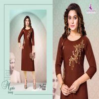 PANKHUDI VOL-3 BY MAYRA REYON SILK WITH EMBROYDREY AND STICHING PATTERN KURTI
