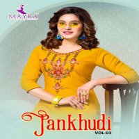 PANKHUDI VOL-3 BY MAYRA REYON SILK WITH EMBROYDREY AND STICHING PATTERN KURTI