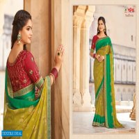 Vipul Saffron Wholesale Shopping Casual Indian Sarees