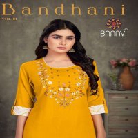 BAANVI BANDHANI VOL 1 RAYON READYMADE KURTI WITH SHARARA COLLECTION