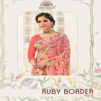 Ishika Ruby Border Vol-15 Wholesale Gerogette Printed With Border Sarees
