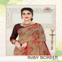 Ishika Ruby Border Vol-17 Wholesale Gerogette Printed With Border Sarees