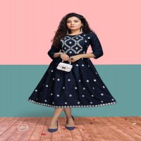 KASHMIR BY FLY FREE HEAVY RAYON SLUB KURTI CATALOG WHOLESLAER BEST RATE